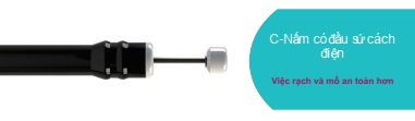 Dao cắt hớt niêm mạc có đầu sứ cách điện hình nấm - C (C-Mushroom)
